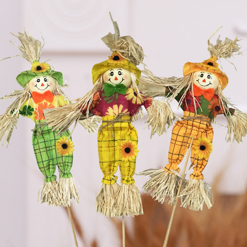 Standing Pumpkin Ornament – Scary Rural Halloween Scarecrow Decoration - SKY SUPPLYIFY