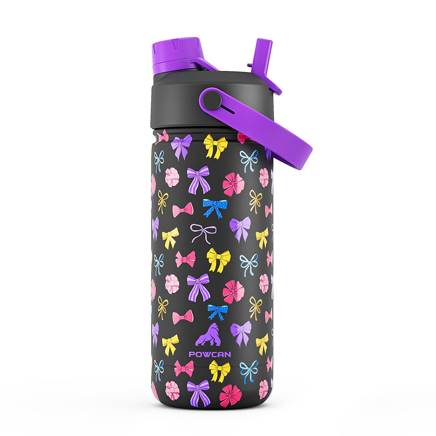18 oz Insulated Water Bottle with 2-in-1 Straw and Spout Lid, Keep Cold 24H, Leak-Proof, Fits in Car Cup Holder, Stainless Steel Water Bottle for Sports, Travel, and School (Cotton Candy)