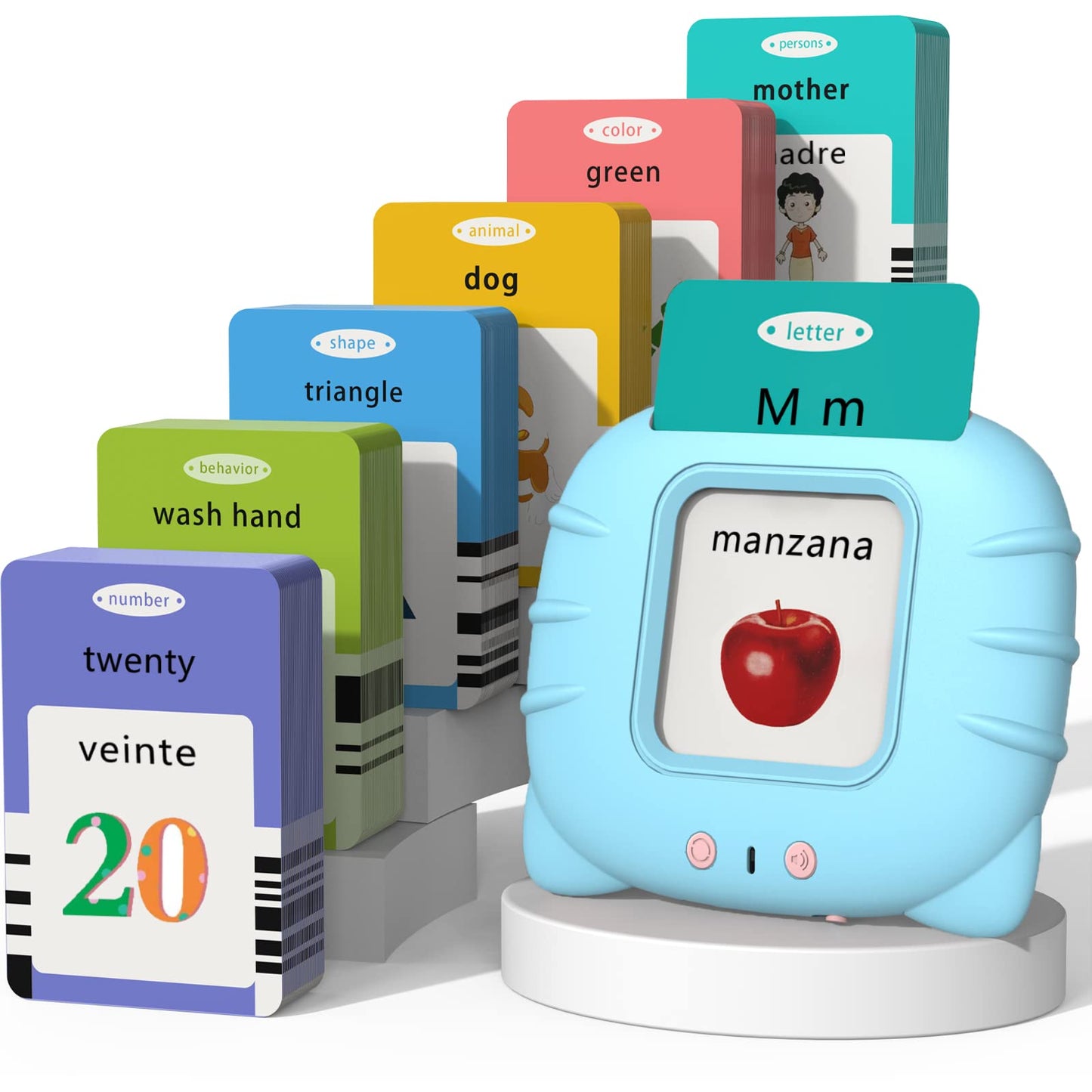 Talking Cards for Toddlers, Speech Therapy Toys Autism Toys, ABC 123 Sight Words Etc, Educational Learning Interactive Toys with Giftable Package (510-blue (New ABC+123+ 3 Songs))