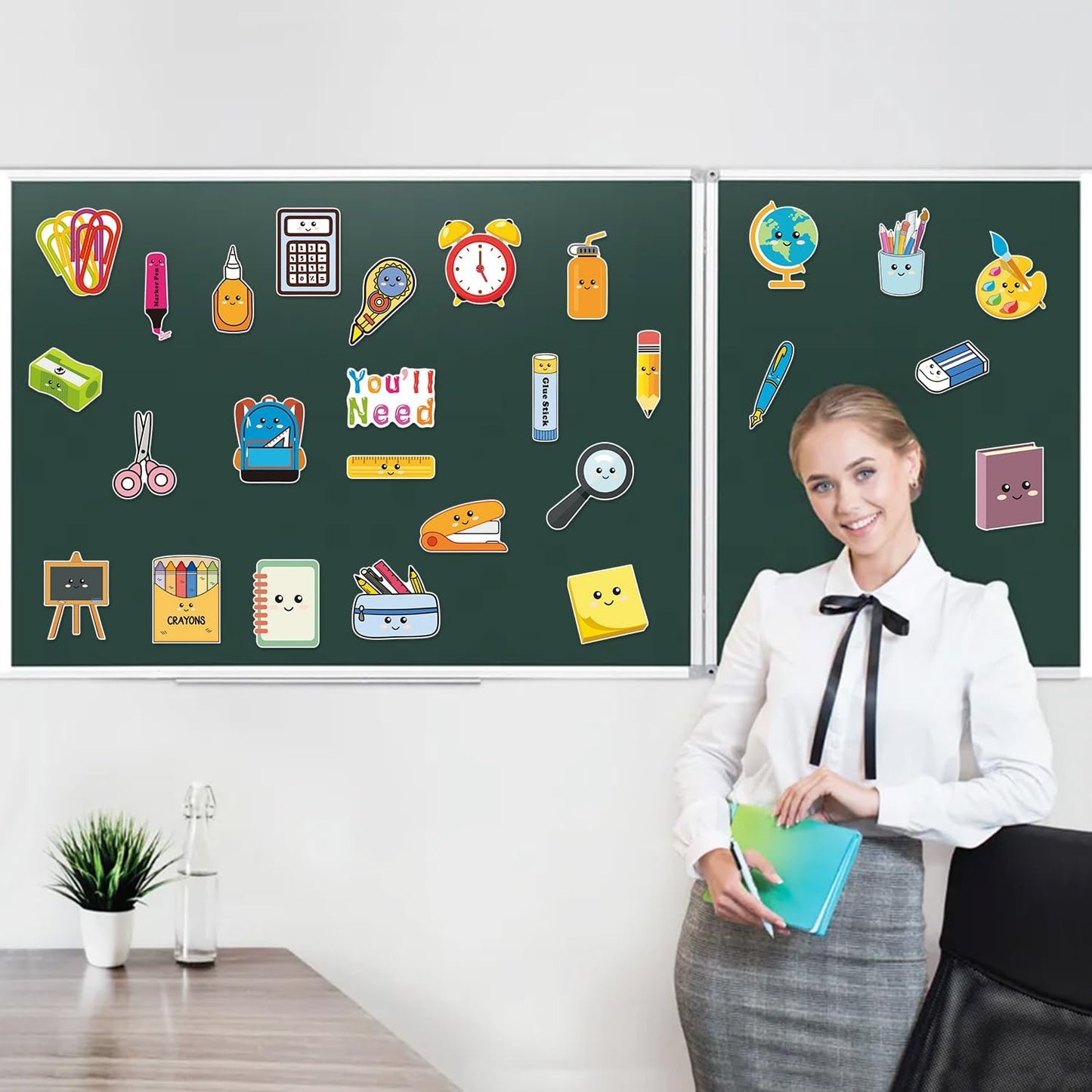 Classroom Teacher Management Magnet - 27PCS You'll Need Elementary Must Haves Teaching Tool, Large Size What You Will Need Magnetic Back to School Supplies for Blackboard Whiteboard Decoration