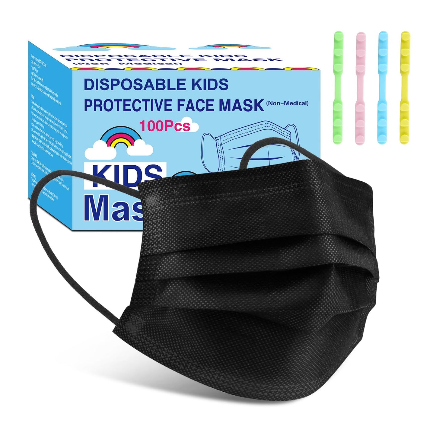 Kids Disposable Face Masks,3 Ply Kids Masks Disposable Breathable Colorful Cute Face Masks for Children, Girls & Boys