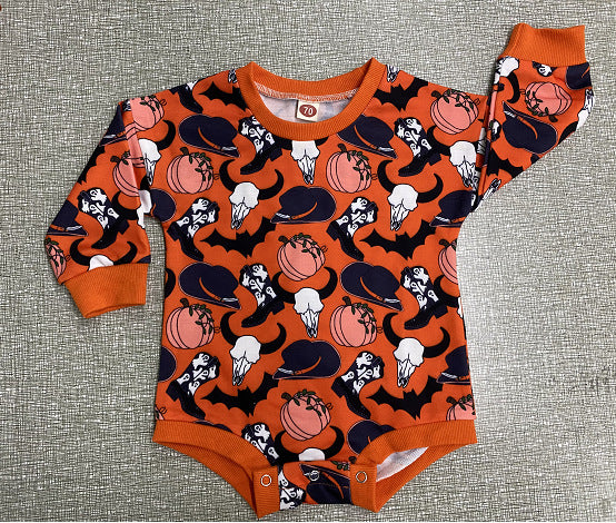 Baby Halloween Pumpkin Romper – Cute Fall Bodysuit with Pumpkin Print - SKY SUPPLYIFY