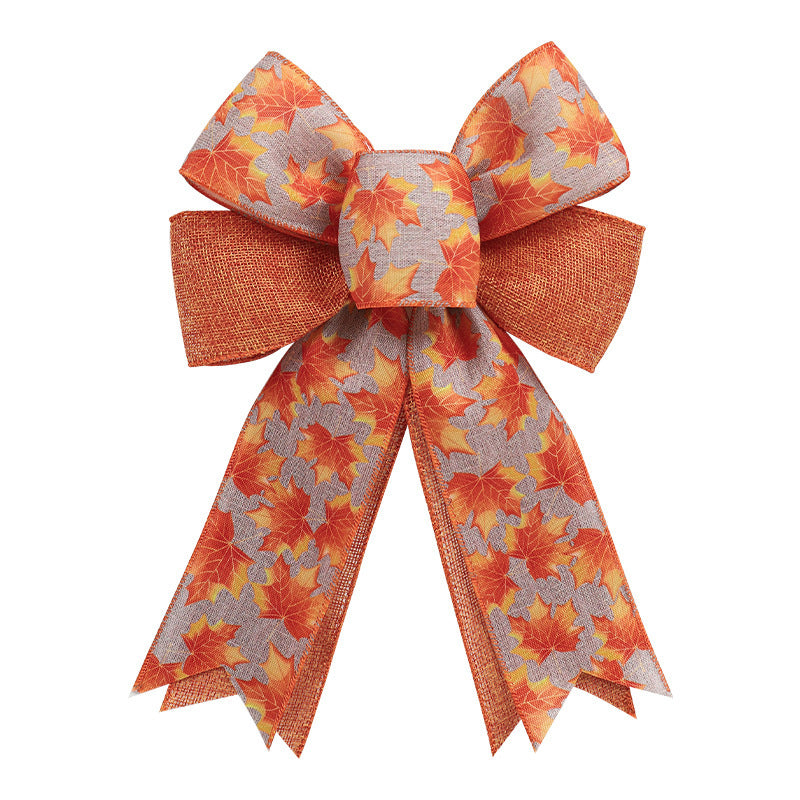 Fall Pumpkin Garland Door Frame Decor with Bowknot – Perfect for Halloween & Autumn - SKY SUPPLYIFY
