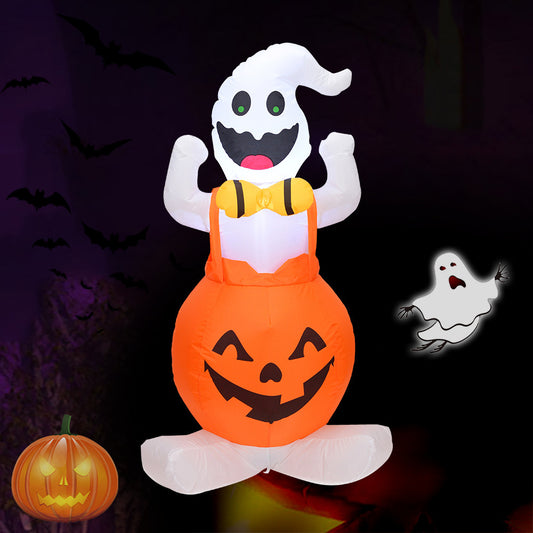 Wansheng Pumpkin Inflatable Model 12 M Strap Pumpkin Ghost Halloween Decoration - SKY SUPPLYIFY 