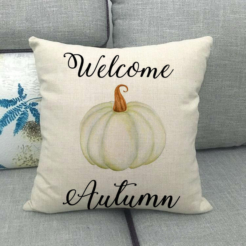 Painted pumpkin linen pillowcase - SKY SUPPLYIFY 