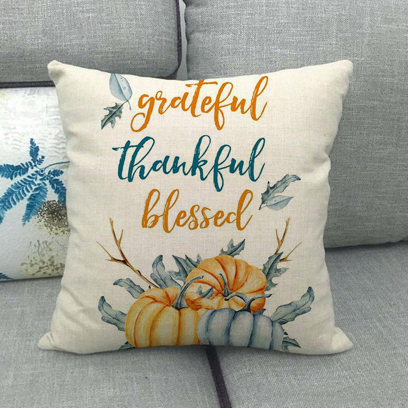 Painted pumpkin linen pillowcase - SKY SUPPLYIFY 