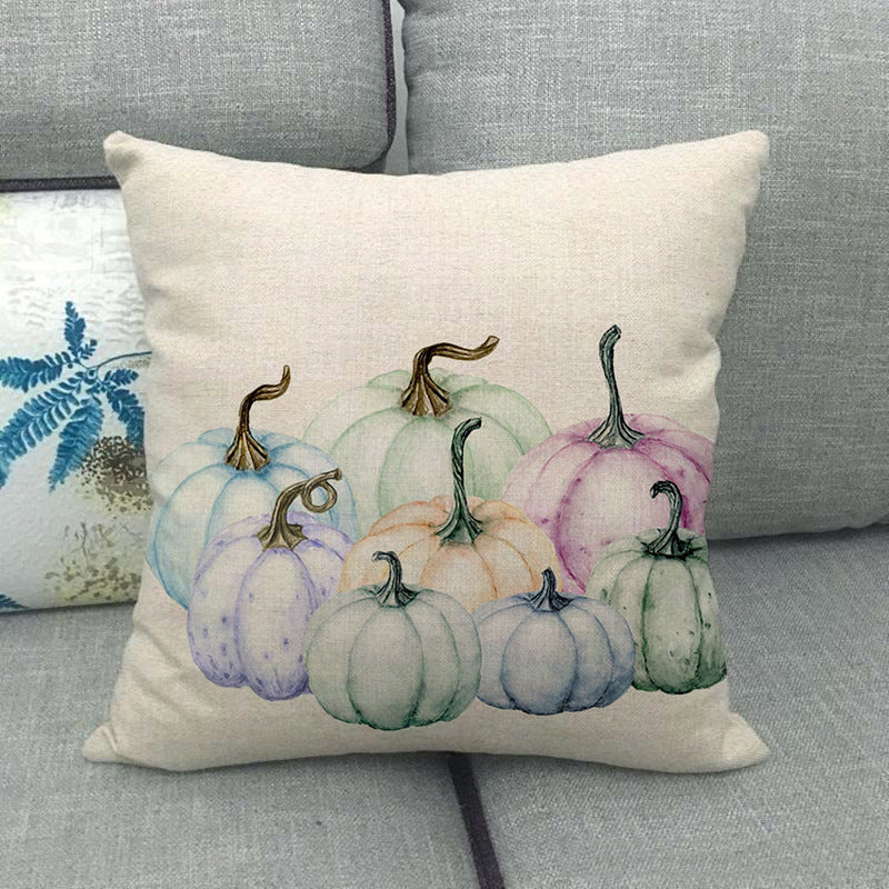 Painted pumpkin linen pillowcase - SKY SUPPLYIFY 