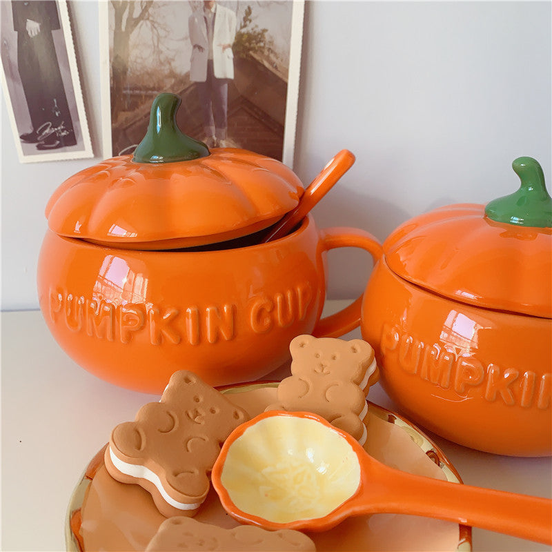 Ceramic Pumpkin Couple Breakfast Cups – Cute Fall Mugs for Couples” - SKY SUPPLYIFY 