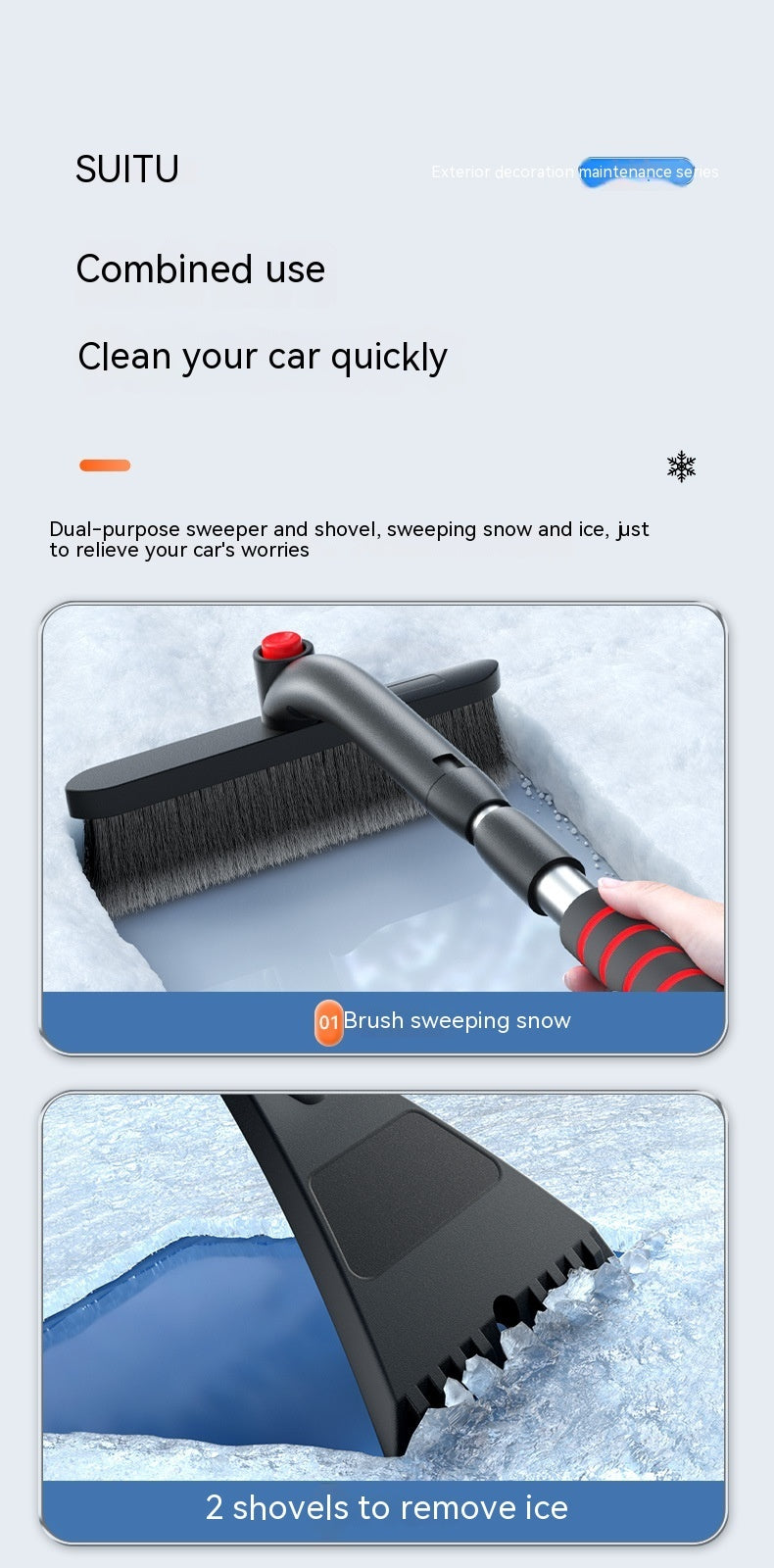 Car Winter Snow Shovel Multi-function Car Deicing Snow Sweeper