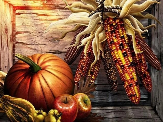Pumpkin horn | Diamond embroidery kit - SKY SUPPLYIFY 