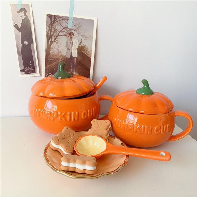 Ceramic Pumpkin Couple Breakfast Cups – Cute Fall Mugs for Couples” - SKY SUPPLYIFY 