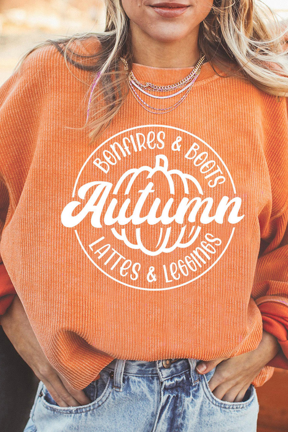 Women’s Fashion Halloween Sweater – Pumpkin Head Design Cozy Fall Pullover - SKY SUPPLYIFY 