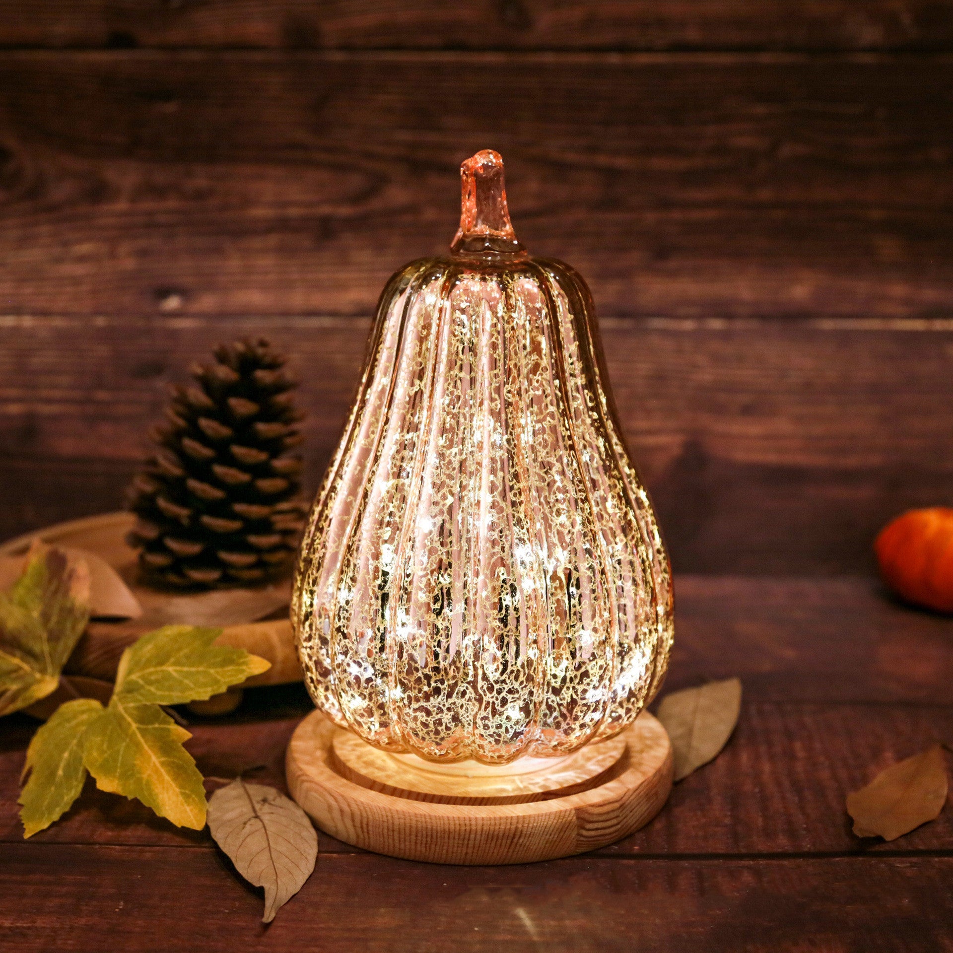 Halloween Decorative Glass Pumpkin Lantern - SKY SUPPLYIFY 