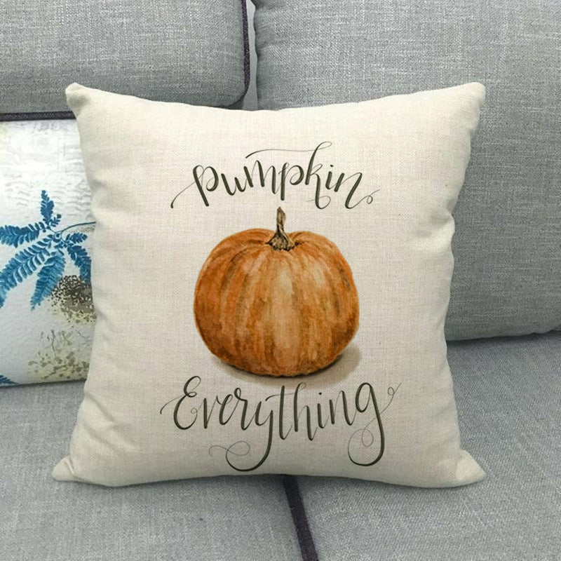 Painted pumpkin linen pillowcase - SKY SUPPLYIFY 