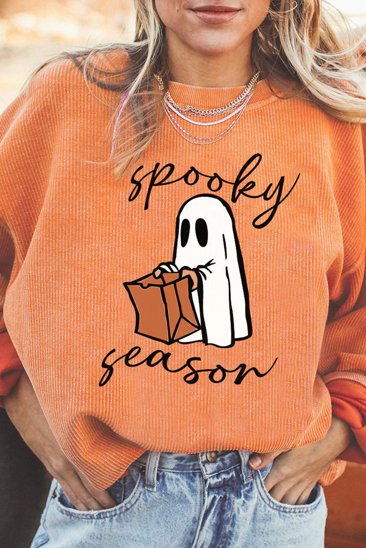 Women’s Fashion Halloween Sweater – Pumpkin Head Design Cozy Fall Pullover - SKY SUPPLYIFY 