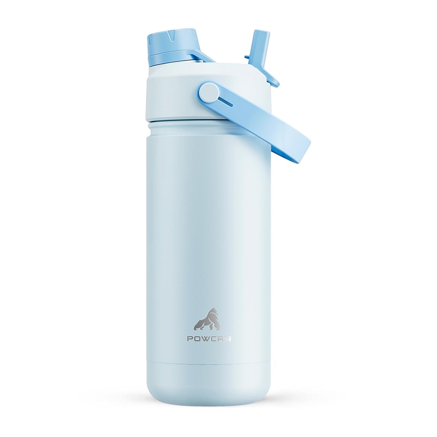 18 oz Insulated Water Bottle with 2-in-1 Straw and Spout Lid, Keep Cold 24H, Leak-Proof, Fits in Car Cup Holder, Stainless Steel Water Bottle for Sports, Travel, and School (Cotton Candy)