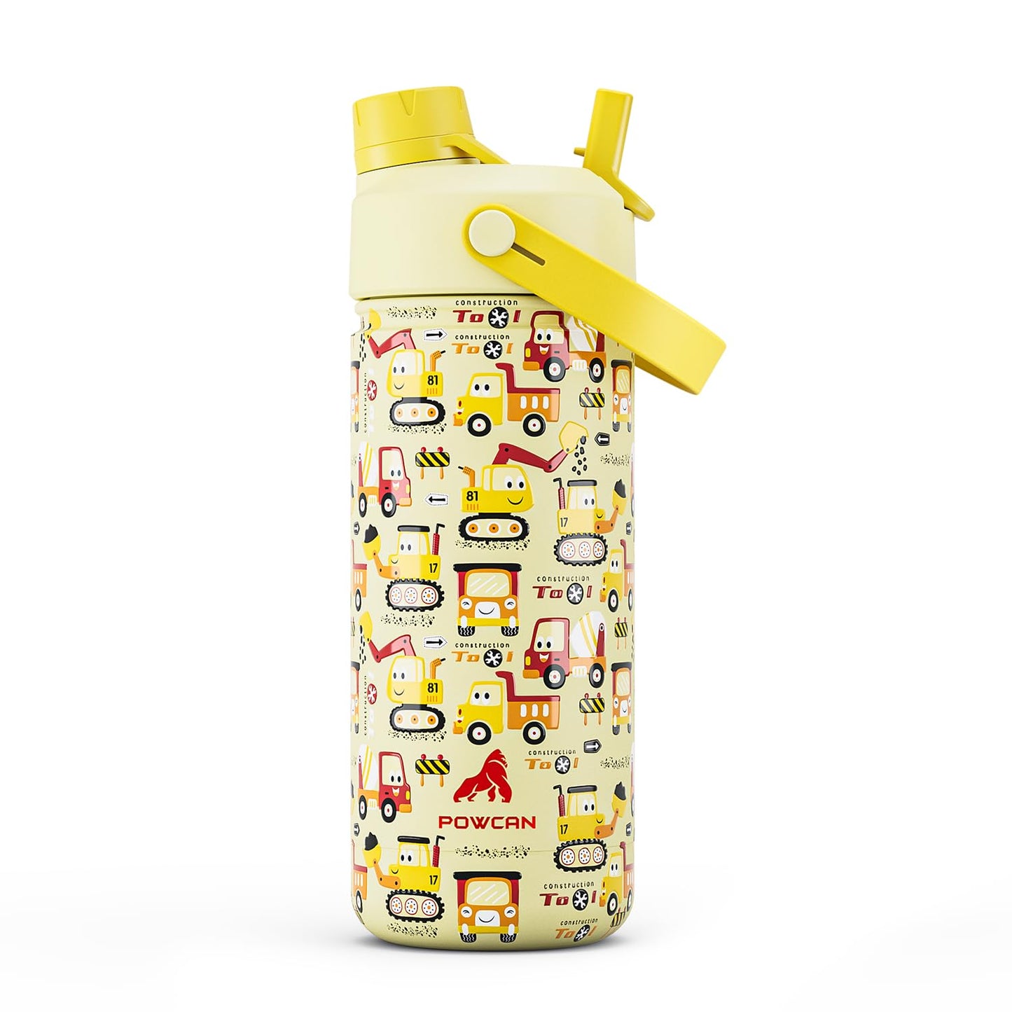 18 oz Insulated Water Bottle with 2-in-1 Straw and Spout Lid, Keep Cold 24H, Leak-Proof, Fits in Car Cup Holder, Stainless Steel Water Bottle for Sports, Travel, and School (Cotton Candy)