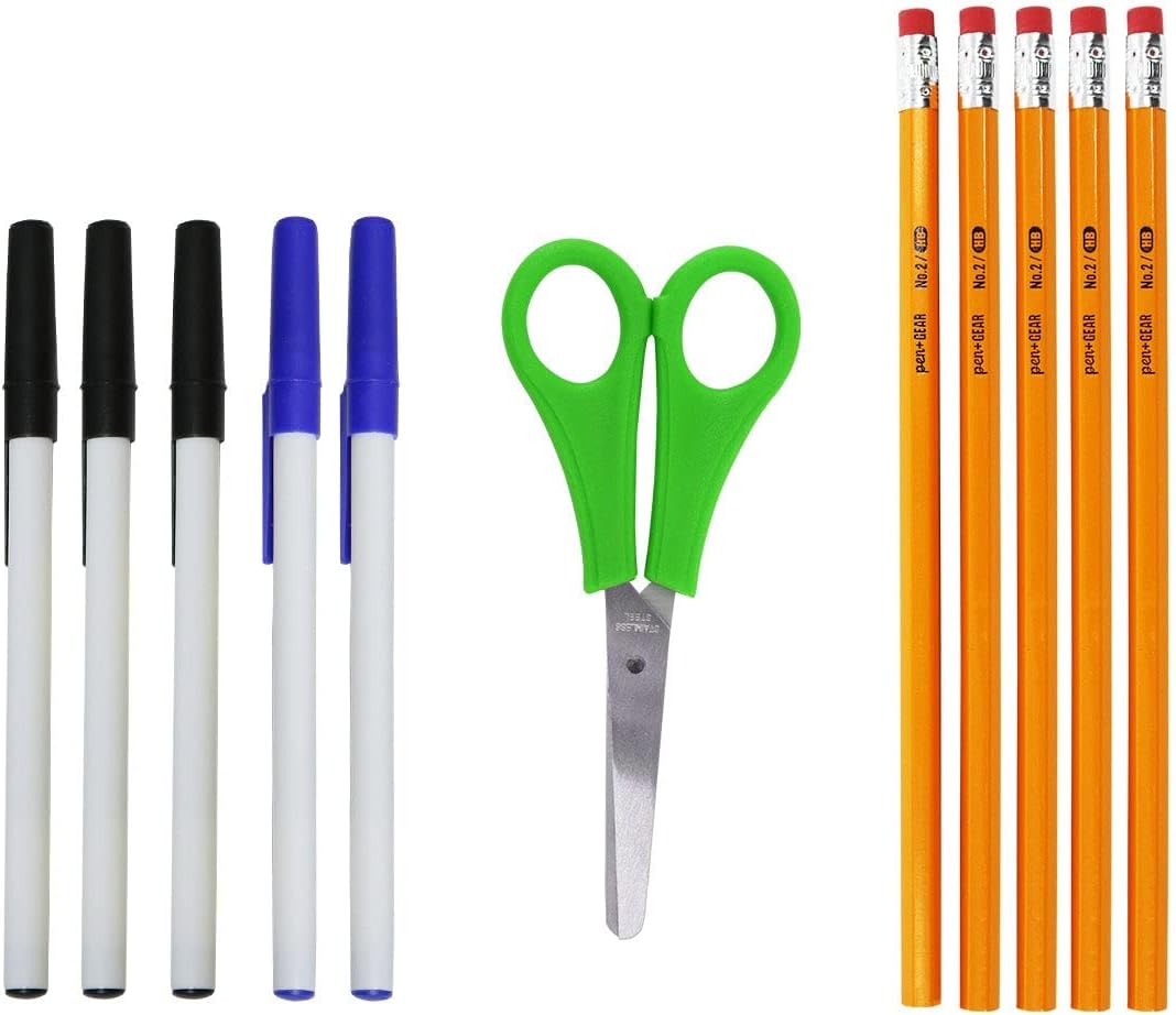 52 Piece Bulk School Supplies Kit for K-12 - Pens, Pencils, Crayons, and More - Essential Box of School Supplies for Elementary, Middle, and High School Students