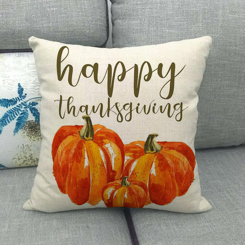 Painted pumpkin linen pillowcase - SKY SUPPLYIFY 
