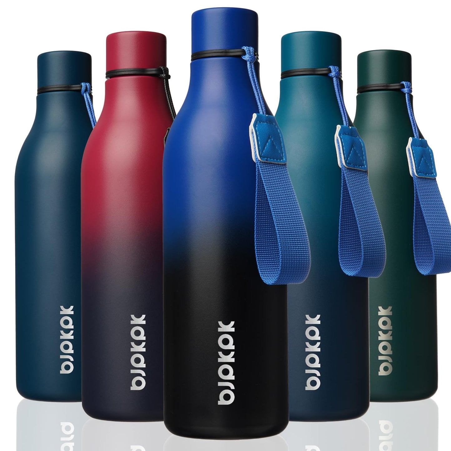 BJPKPK Insulated Water Bottles, 25 oz Stainless Steel Metal Water Bottle with Strap, BPA Free Leak Proof Thermos, Mugs, Flasks, Reusable Water Bottle for Sports & Travel, Lilac Elegance