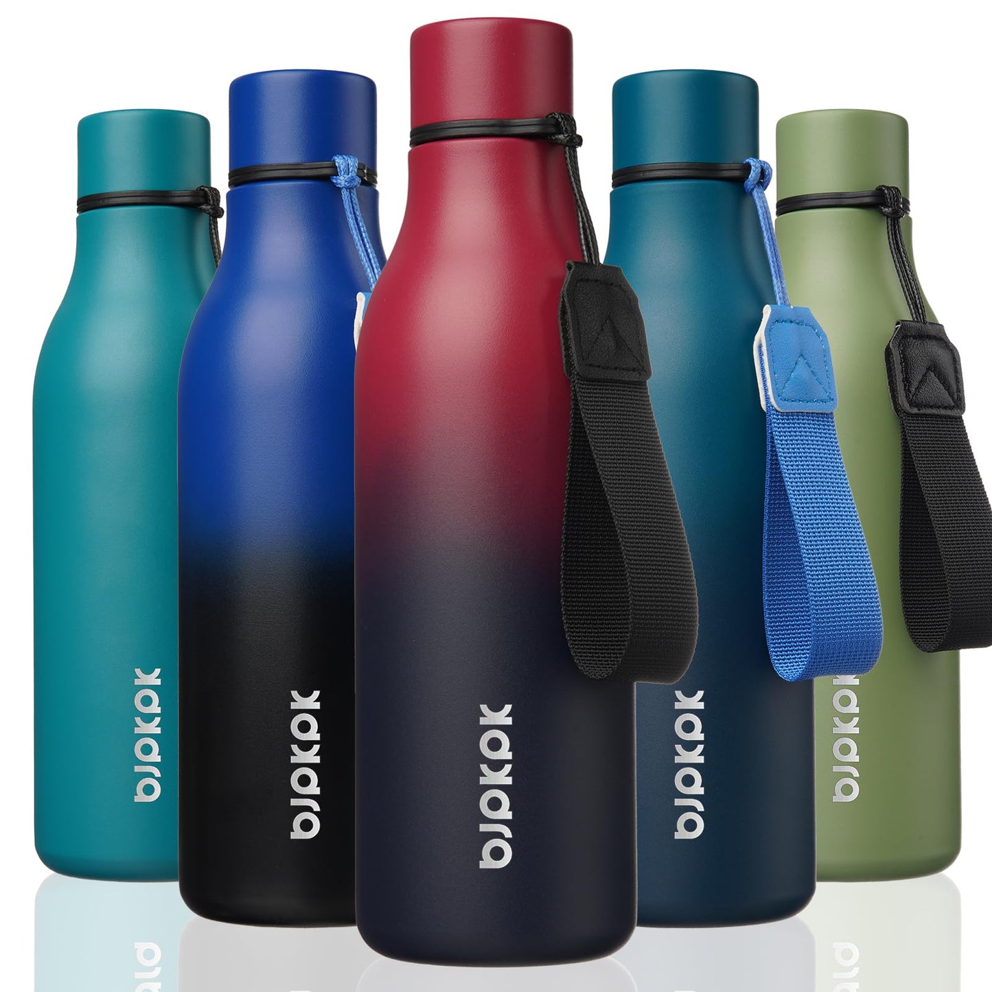 BJPKPK Insulated Water Bottles, 25 oz Stainless Steel Metal Water Bottle with Strap, BPA Free Leak Proof Thermos, Mugs, Flasks, Reusable Water Bottle for Sports & Travel, Lilac Elegance