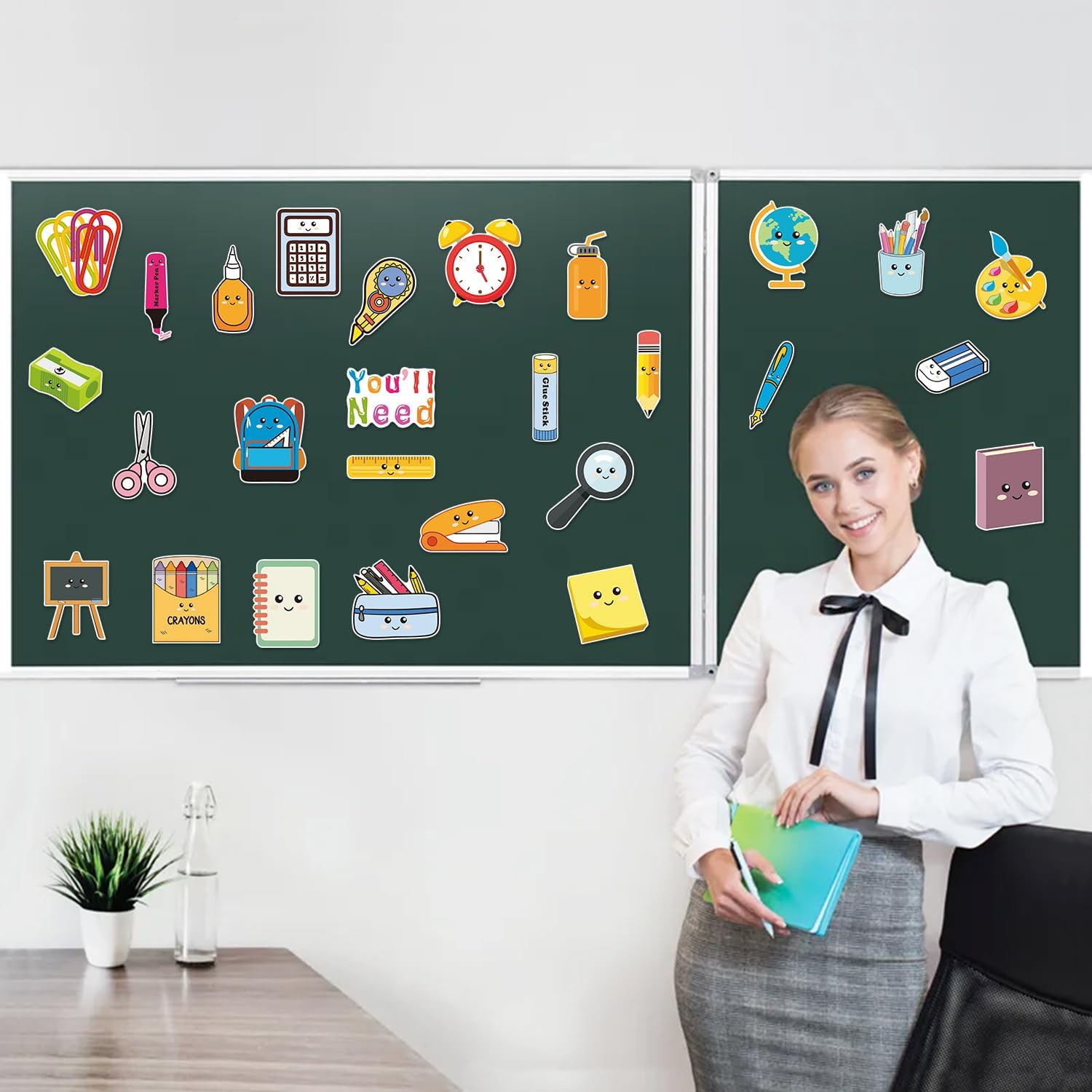 Classroom Teacher Management Magnet - 27PCS You'll Need Elementary Must Haves Teaching Tool, Large Size What You Will Need Magnetic Back to School Supplies for Blackboard Whiteboard Decoration
