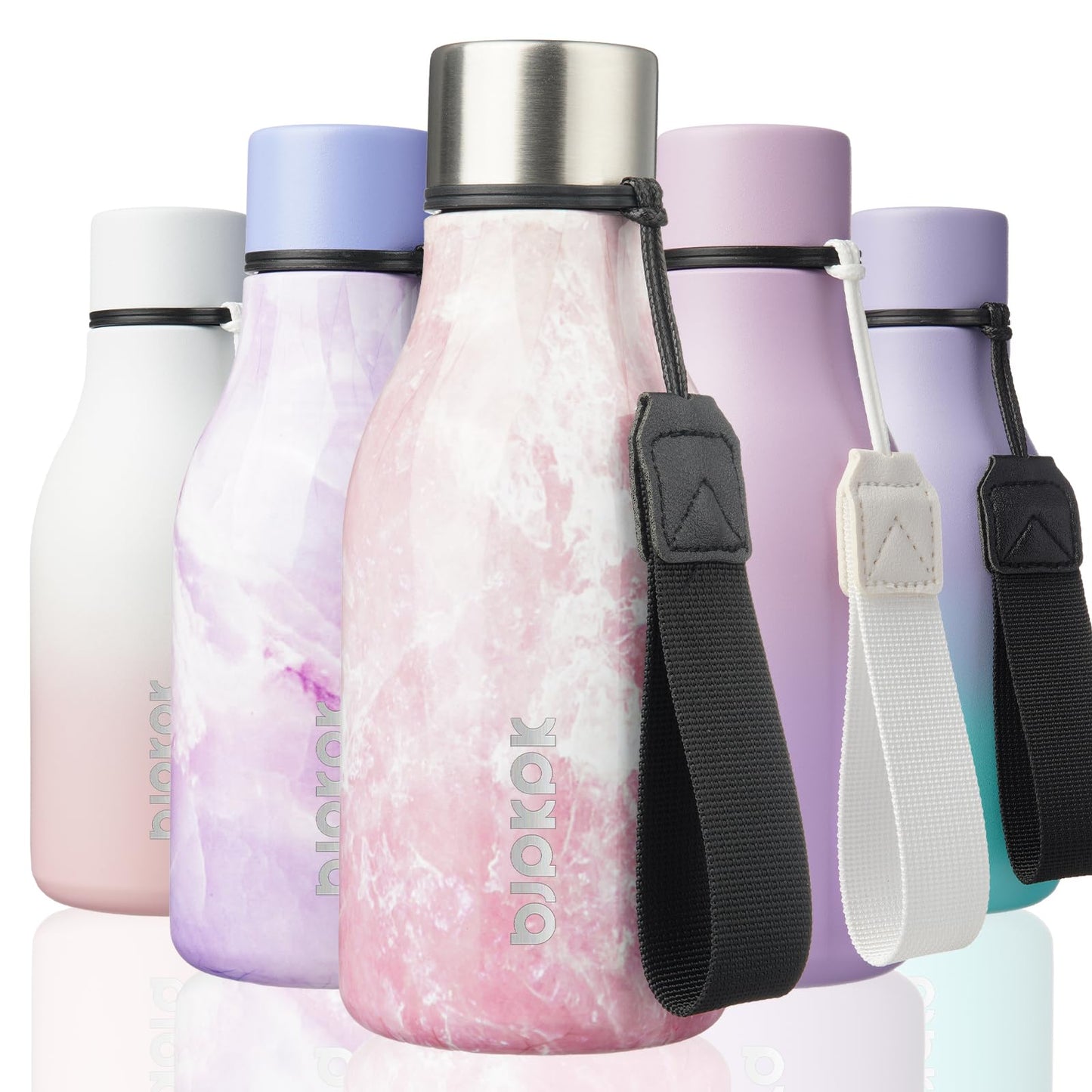 BJPKPK Insulated Water Bottles, 25 oz Stainless Steel Metal Water Bottle with Strap, BPA Free Leak Proof Thermos, Mugs, Flasks, Reusable Water Bottle for Sports & Travel, Lilac Elegance
