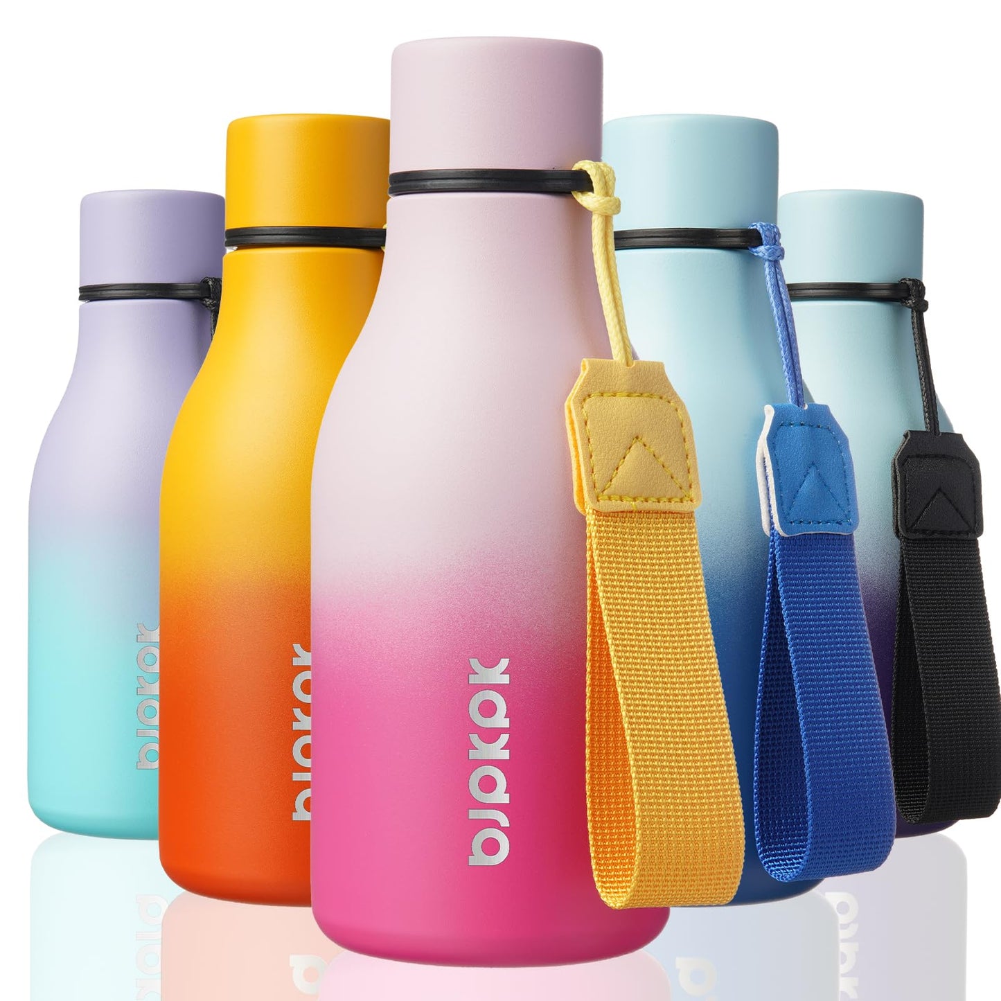 BJPKPK Insulated Water Bottles, 25 oz Stainless Steel Metal Water Bottle with Strap, BPA Free Leak Proof Thermos, Mugs, Flasks, Reusable Water Bottle for Sports & Travel, Lilac Elegance
