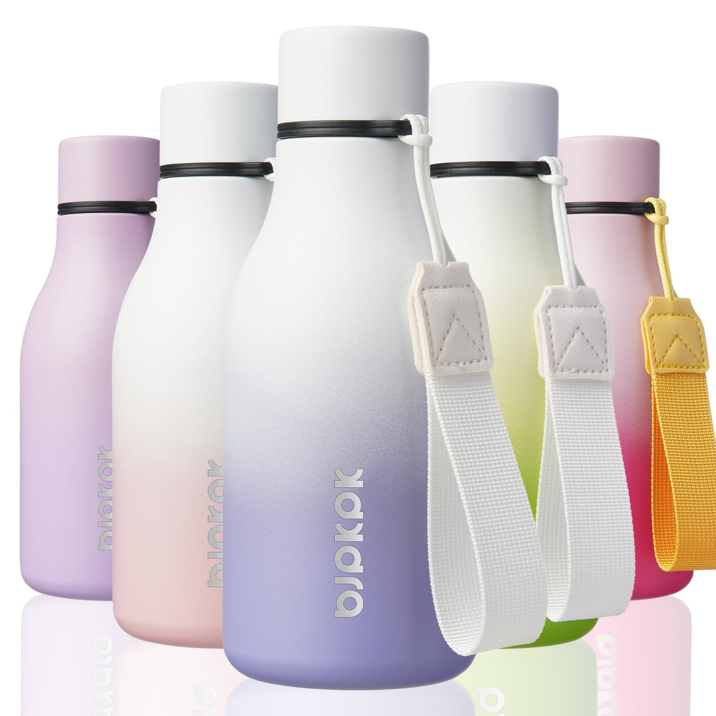 BJPKPK Insulated Water Bottles, 25 oz Stainless Steel Metal Water Bottle with Strap, BPA Free Leak Proof Thermos, Mugs, Flasks, Reusable Water Bottle for Sports & Travel, Lilac Elegance