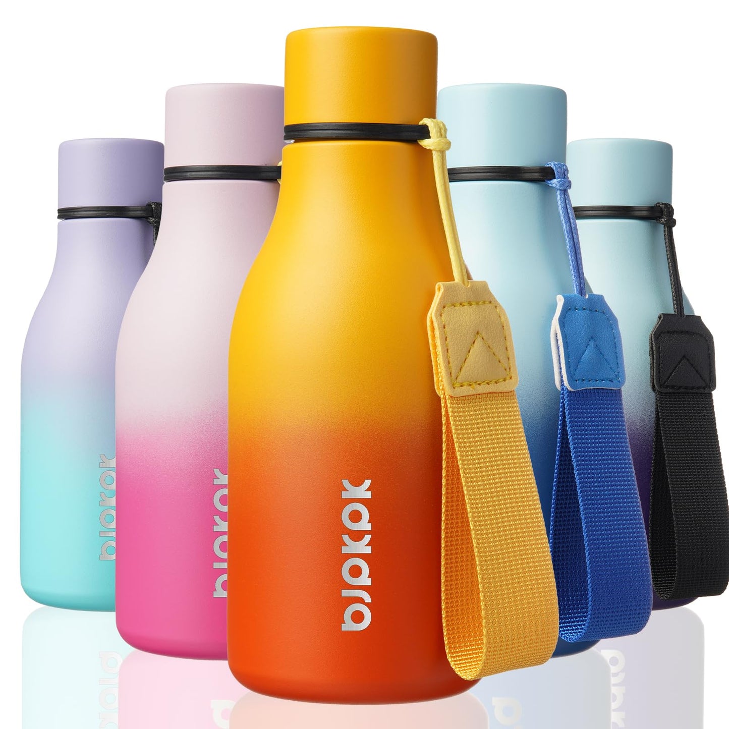 BJPKPK Insulated Water Bottles, 25 oz Stainless Steel Metal Water Bottle with Strap, BPA Free Leak Proof Thermos, Mugs, Flasks, Reusable Water Bottle for Sports & Travel, Lilac Elegance