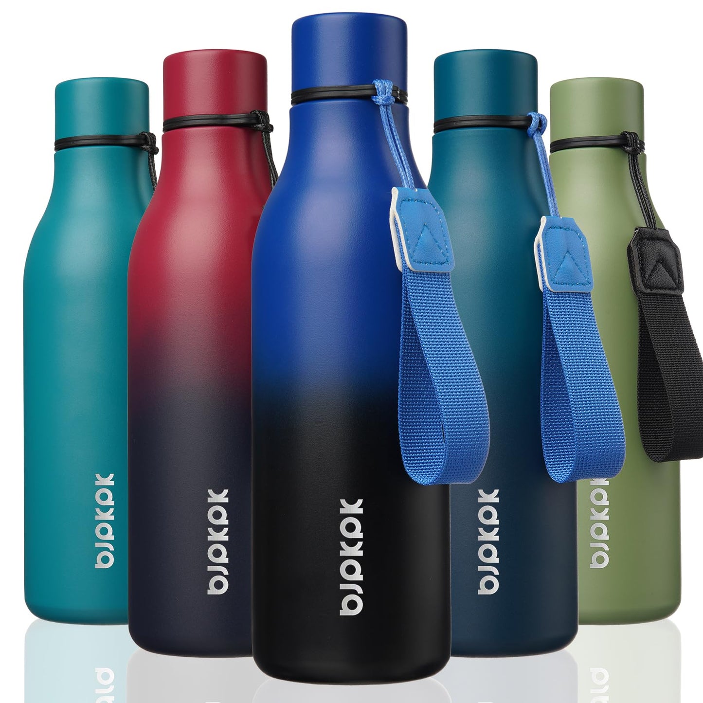 BJPKPK Insulated Water Bottles, 25 oz Stainless Steel Metal Water Bottle with Strap, BPA Free Leak Proof Thermos, Mugs, Flasks, Reusable Water Bottle for Sports & Travel, Lilac Elegance