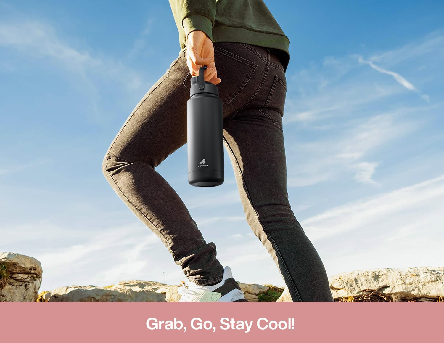 18 oz Insulated Water Bottle with 2-in-1 Straw and Spout Lid, Keep Cold 24H, Leak-Proof, Fits in Car Cup Holder, Stainless Steel Water Bottle for Sports, Travel, and School (Cotton Candy)