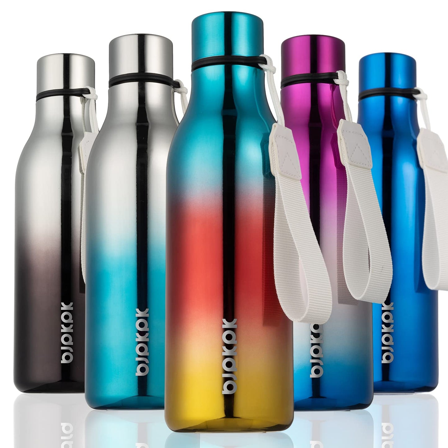 BJPKPK Insulated Water Bottles, 25 oz Stainless Steel Metal Water Bottle with Strap, BPA Free Leak Proof Thermos, Mugs, Flasks, Reusable Water Bottle for Sports & Travel, Lilac Elegance