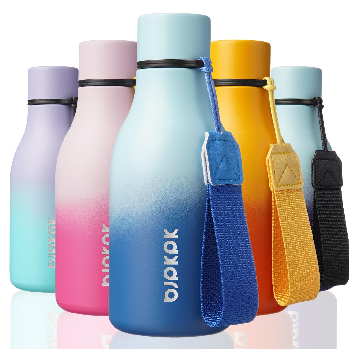 BJPKPK Insulated Water Bottles, 25 oz Stainless Steel Metal Water Bottle with Strap, BPA Free Leak Proof Thermos, Mugs, Flasks, Reusable Water Bottle for Sports & Travel, Lilac Elegance