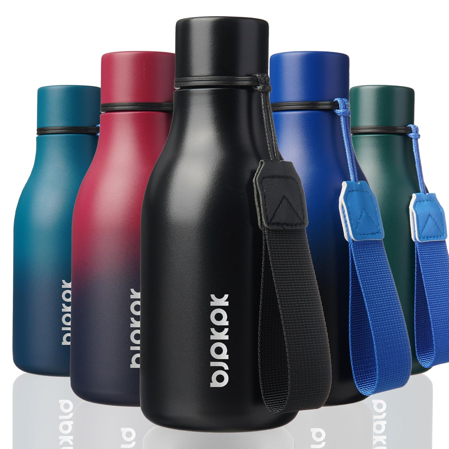 BJPKPK Insulated Water Bottles, 25 oz Stainless Steel Metal Water Bottle with Strap, BPA Free Leak Proof Thermos, Mugs, Flasks, Reusable Water Bottle for Sports & Travel, Lilac Elegance
