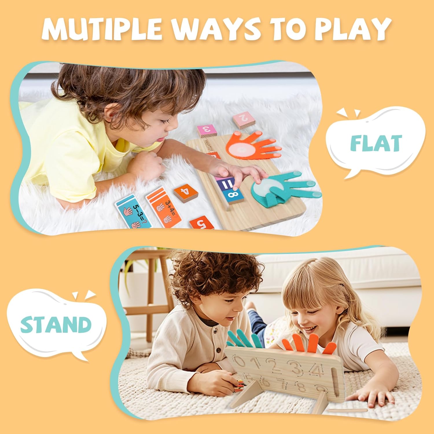 Montessori Toys for 3 4 5 Year Old, Educational Math Manipulatives Learning Toys for Toddlers 3-5, Preschool Finger Counting Number Blocks Math Games for Kids 5-7, 4 5 6 Year Old Girl Boy Gift