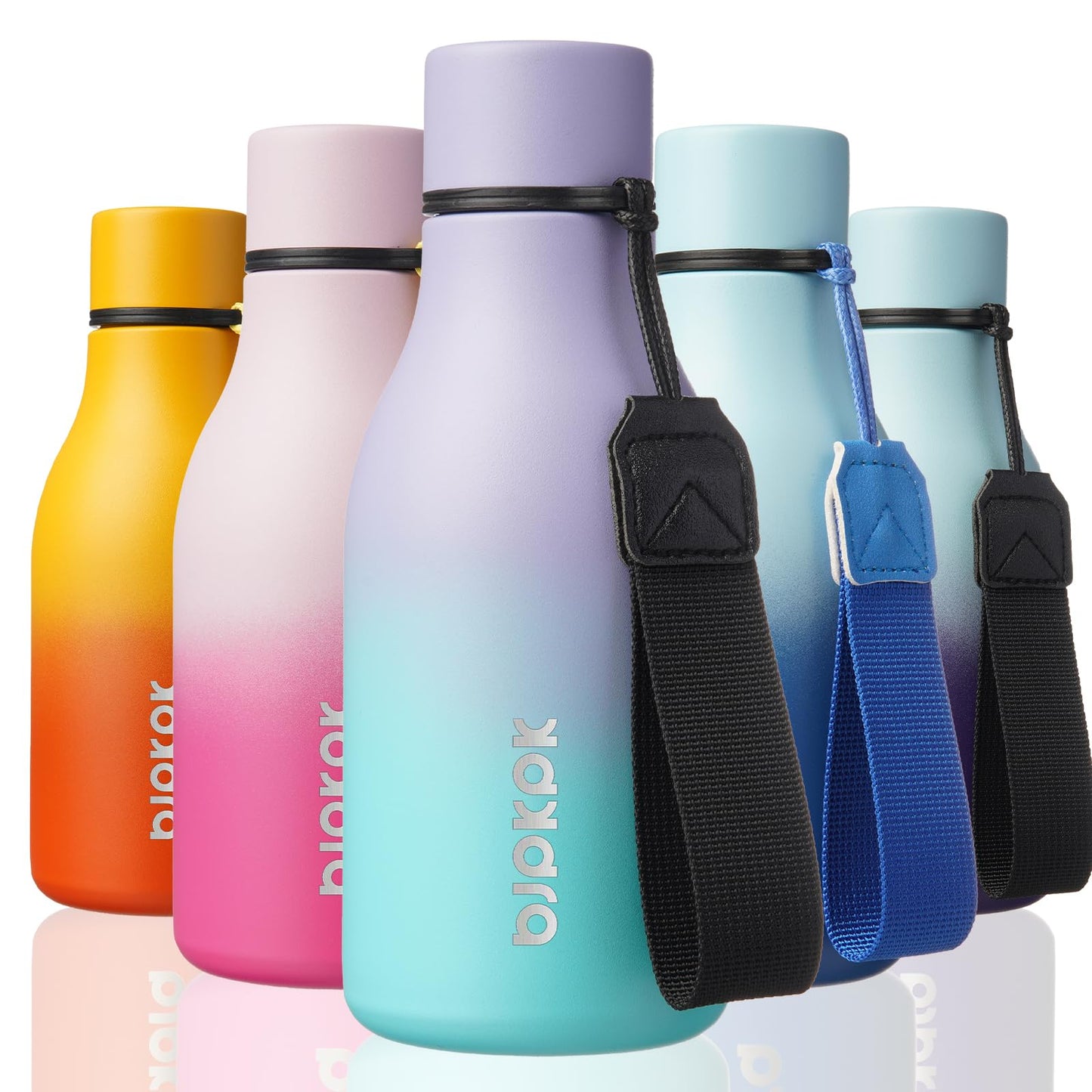 BJPKPK Insulated Water Bottles, 25 oz Stainless Steel Metal Water Bottle with Strap, BPA Free Leak Proof Thermos, Mugs, Flasks, Reusable Water Bottle for Sports & Travel, Lilac Elegance