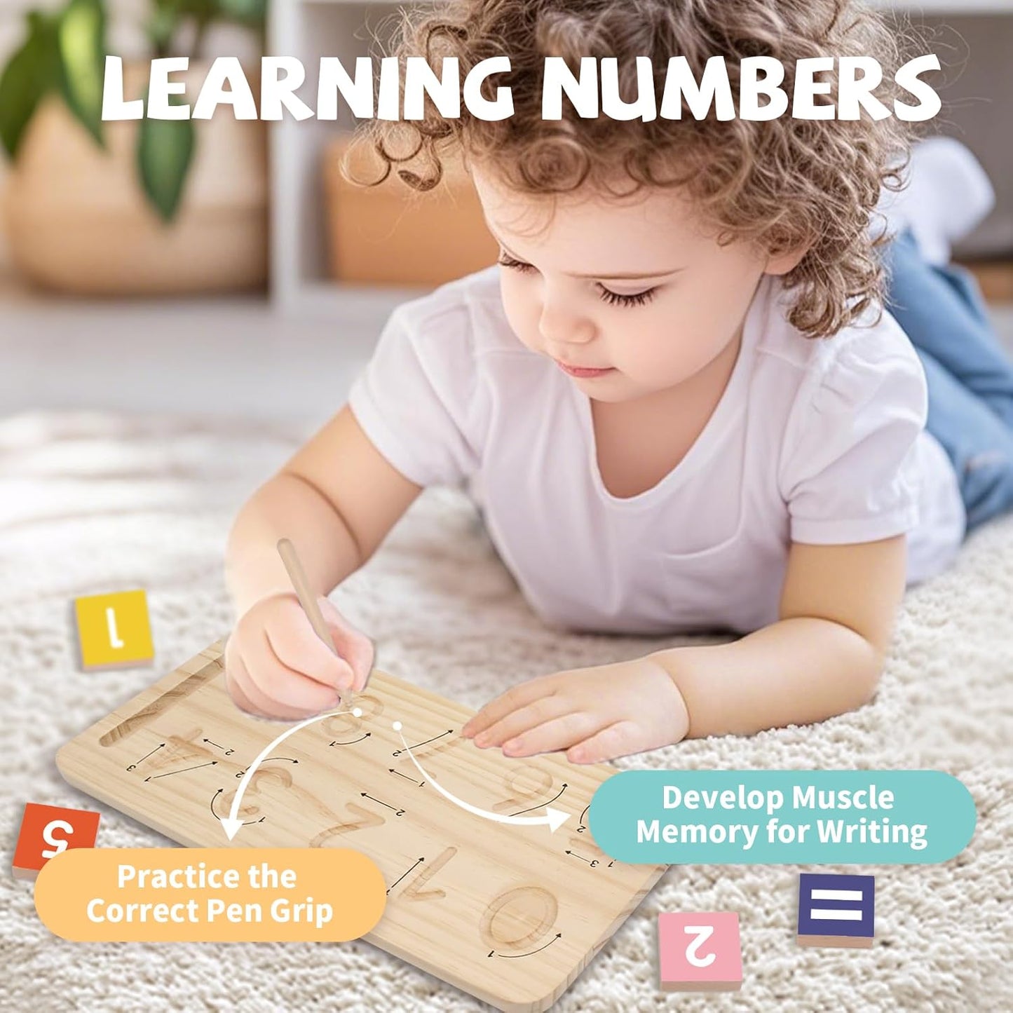 Montessori Toys for 3 4 5 Year Old, Educational Math Manipulatives Learning Toys for Toddlers 3-5, Preschool Finger Counting Number Blocks Math Games for Kids 5-7, 4 5 6 Year Old Girl Boy Gift