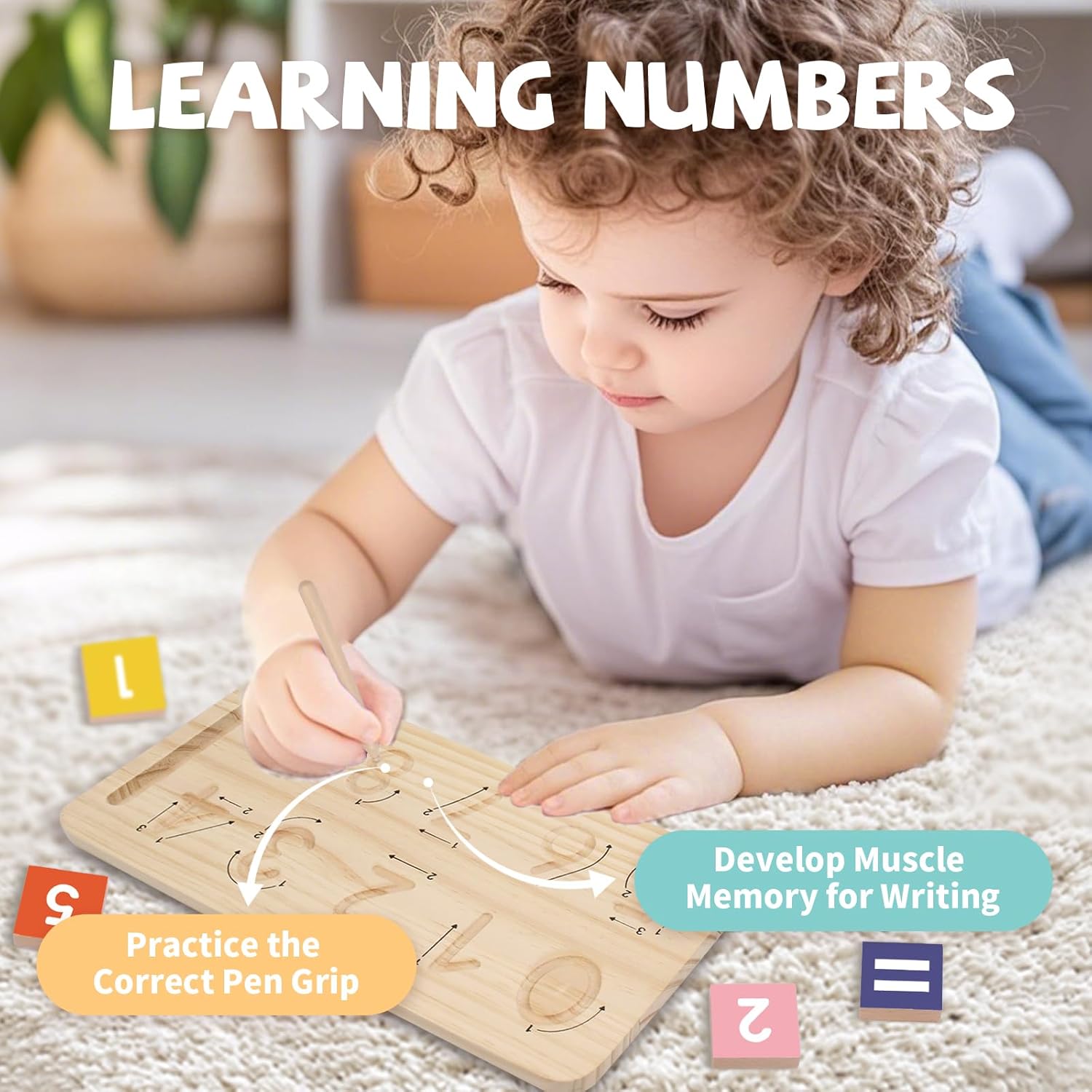 Montessori Toys for 3 4 5 Year Old, Educational Math Manipulatives Learning Toys for Toddlers 3-5, Preschool Finger Counting Number Blocks Math Games for Kids 5-7, 4 5 6 Year Old Girl Boy Gift