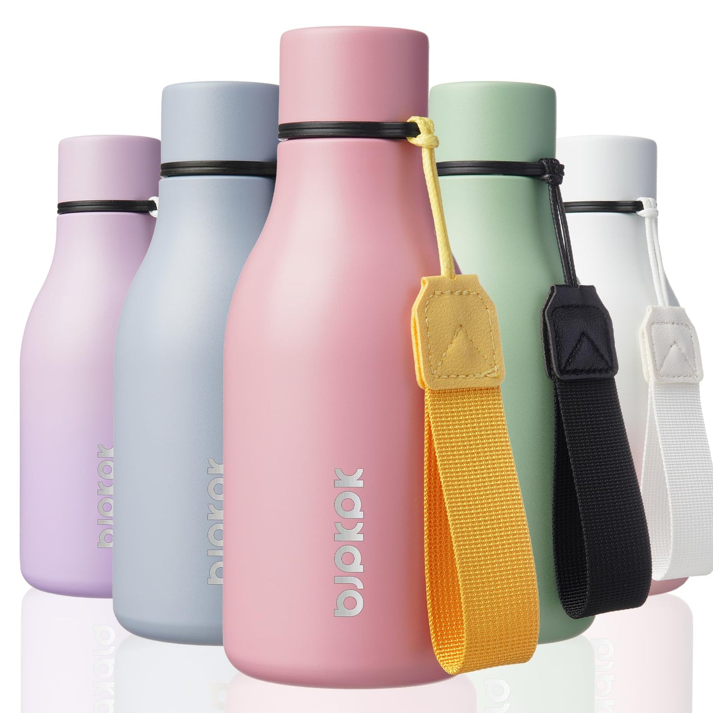 BJPKPK Insulated Water Bottles, 25 oz Stainless Steel Metal Water Bottle with Strap, BPA Free Leak Proof Thermos, Mugs, Flasks, Reusable Water Bottle for Sports & Travel, Lilac Elegance