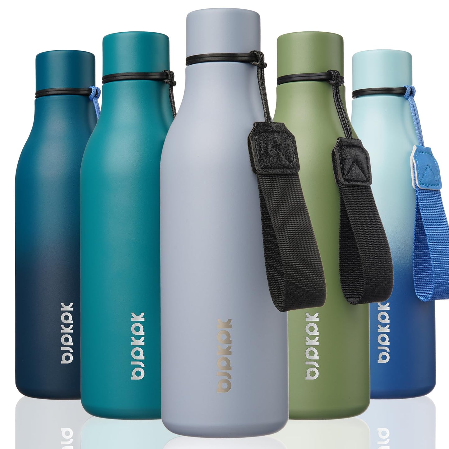 BJPKPK Insulated Water Bottles, 25 oz Stainless Steel Metal Water Bottle with Strap, BPA Free Leak Proof Thermos, Mugs, Flasks, Reusable Water Bottle for Sports & Travel, Lilac Elegance