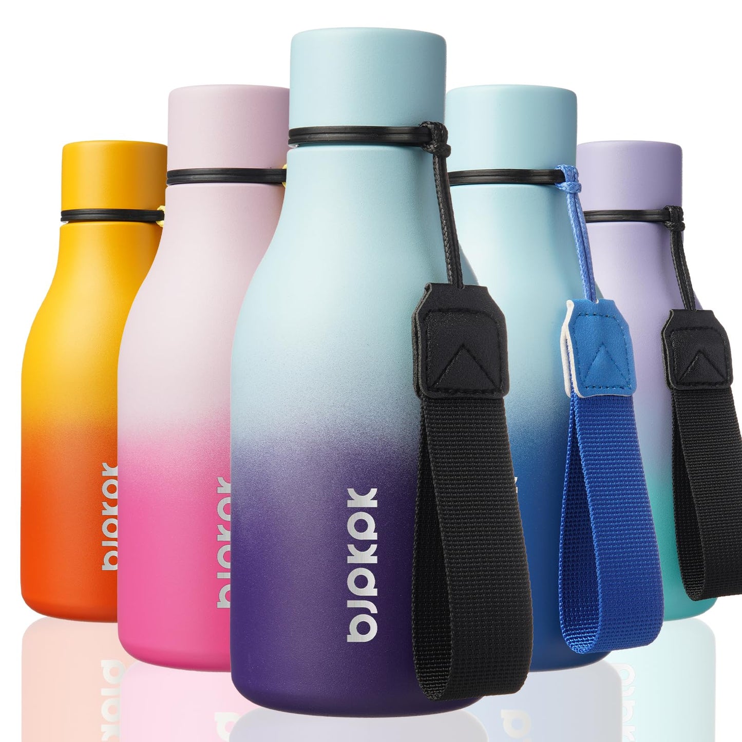 BJPKPK Insulated Water Bottles, 25 oz Stainless Steel Metal Water Bottle with Strap, BPA Free Leak Proof Thermos, Mugs, Flasks, Reusable Water Bottle for Sports & Travel, Lilac Elegance