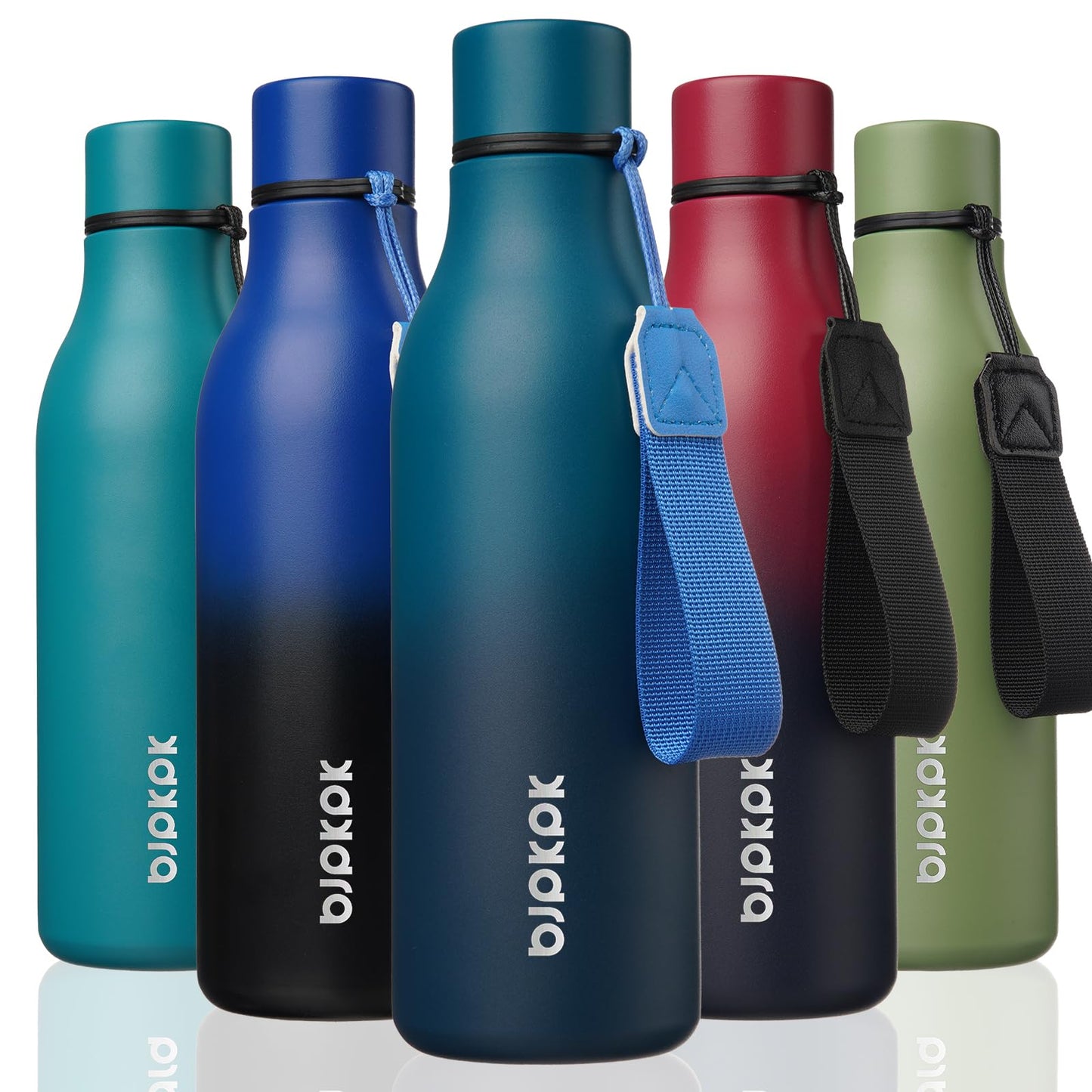 BJPKPK Insulated Water Bottles, 25 oz Stainless Steel Metal Water Bottle with Strap, BPA Free Leak Proof Thermos, Mugs, Flasks, Reusable Water Bottle for Sports & Travel, Lilac Elegance