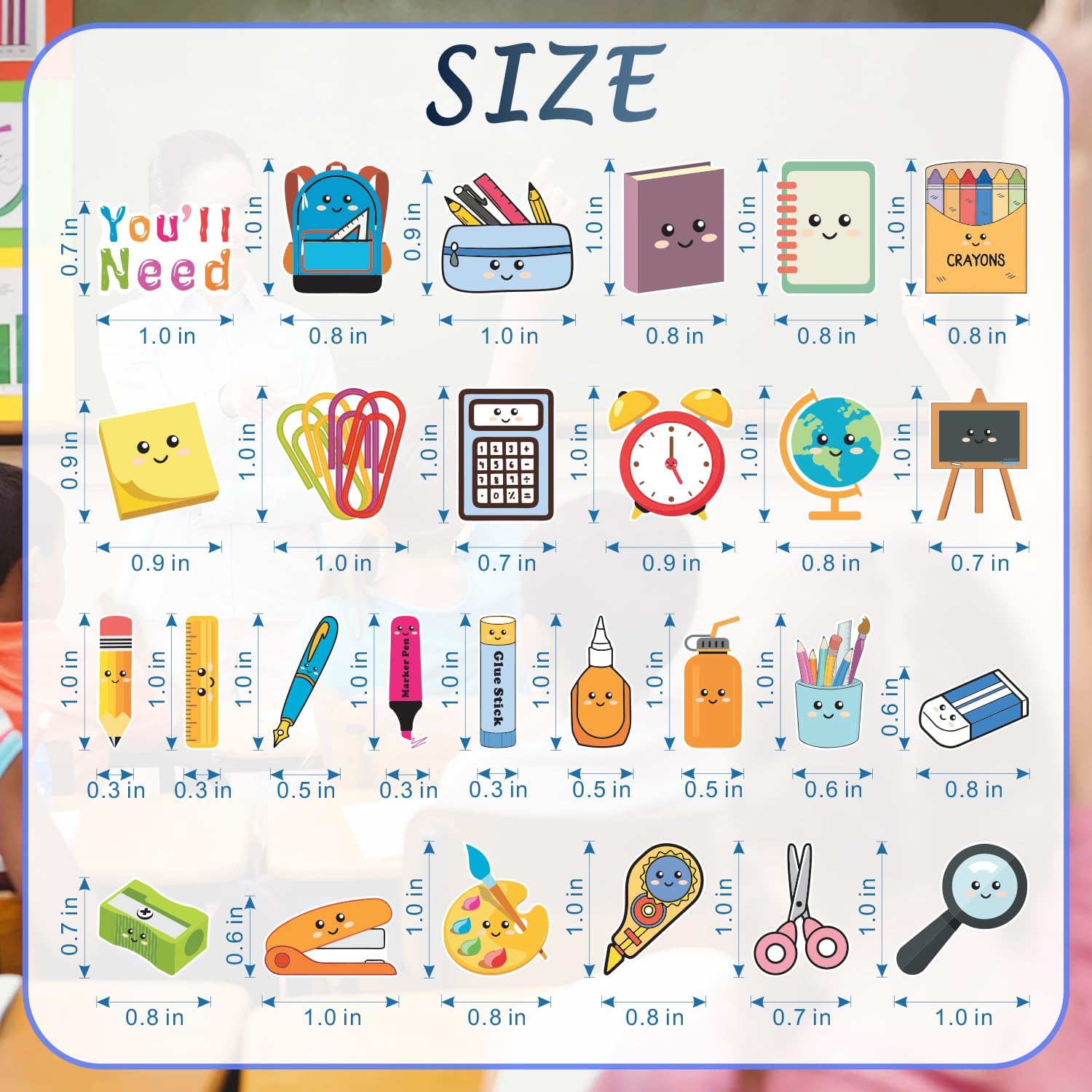Classroom Teacher Management Magnet - 27PCS You'll Need Elementary Must Haves Teaching Tool, Large Size What You Will Need Magnetic Back to School Supplies for Blackboard Whiteboard Decoration