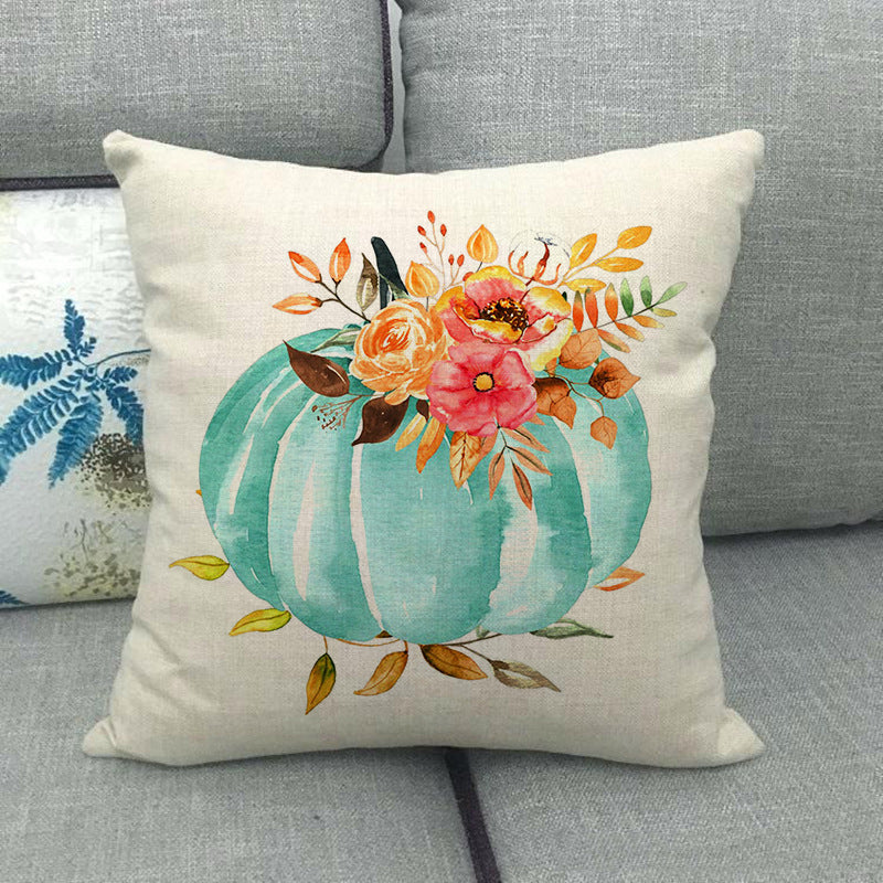 Painted pumpkin linen pillowcase - SKY SUPPLYIFY 