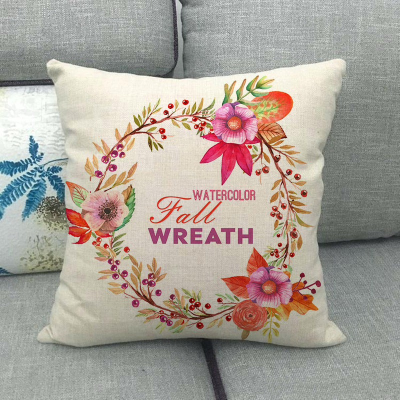 Painted pumpkin linen pillowcase - SKY SUPPLYIFY 