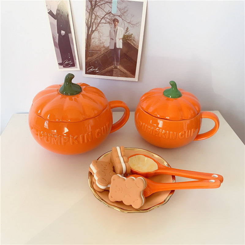 Ceramic Pumpkin Couple Breakfast Cups – Cute Fall Mugs for Couples” - SKY SUPPLYIFY 