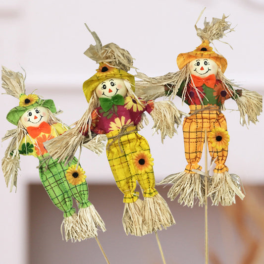Standing Pumpkin Ornament – Scary Rural Halloween Scarecrow Decoration - SKY SUPPLYIFY 
