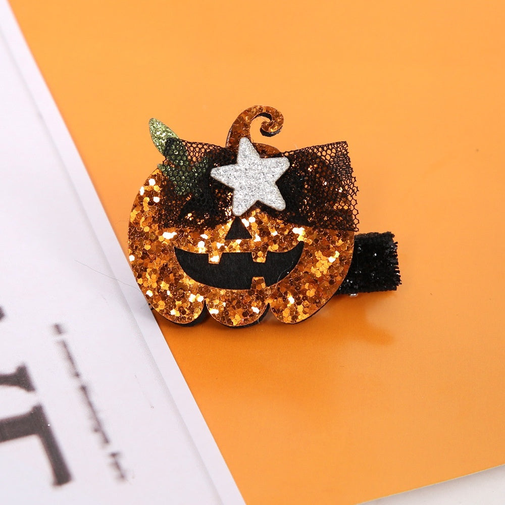 Pumpkin Bow Hair Clip – Halloween Headdress Barrette Accessory - SKY SUPPLYIFY 