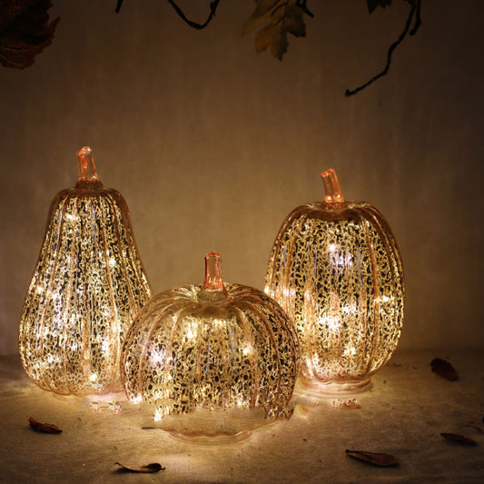 Halloween Decorative Glass Pumpkin Lantern - SKY SUPPLYIFY 